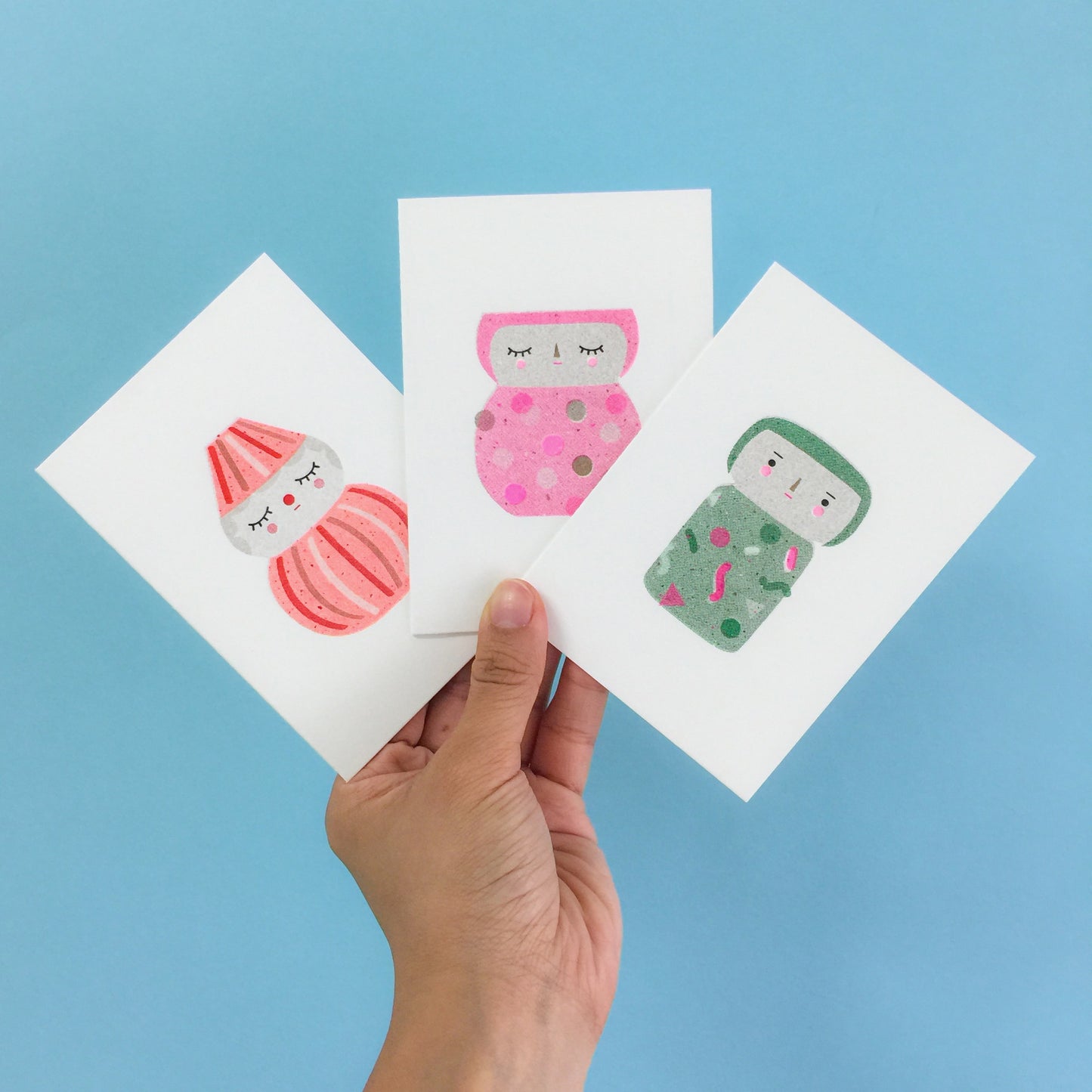 Polkaros Greeting Cards - Set of 3